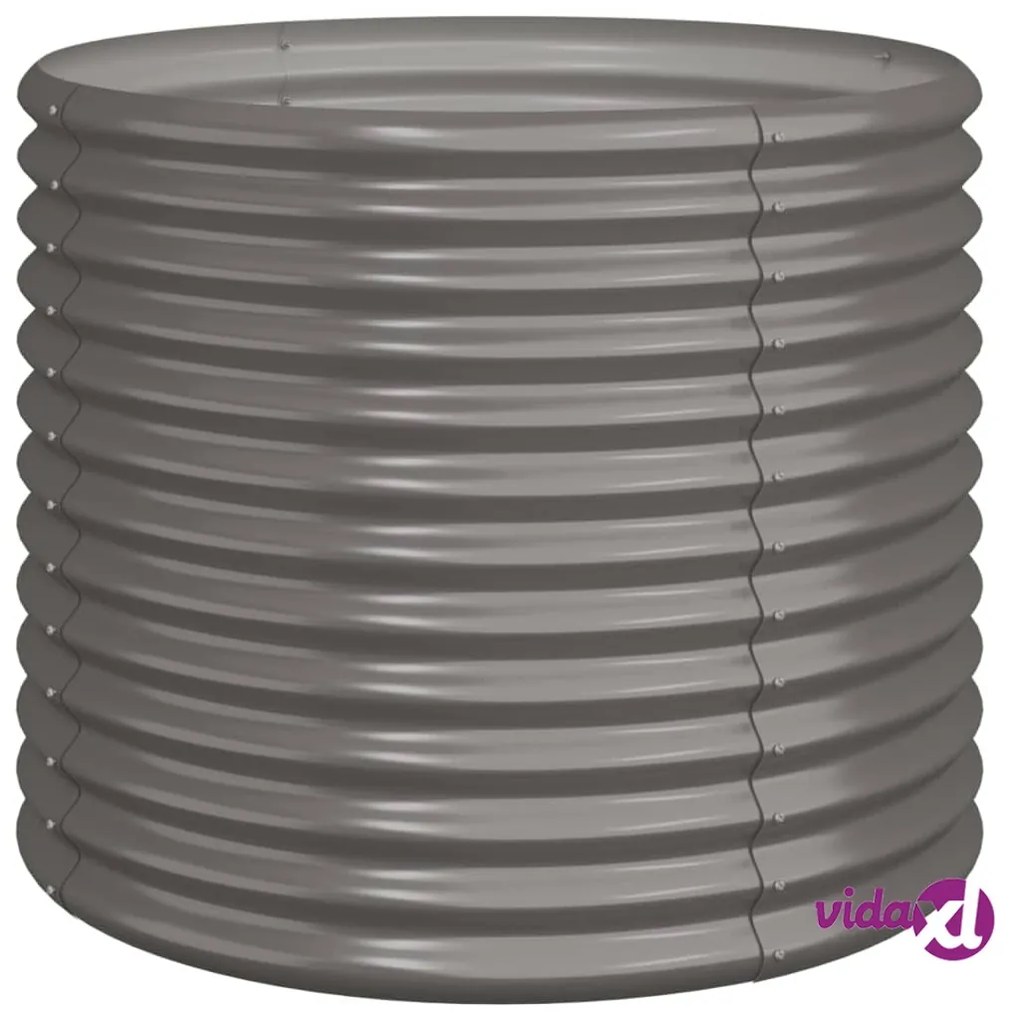 vidaXL Vaso da Giardino Acciaio Verniciato a Polvere 80x80x68cm Grigio