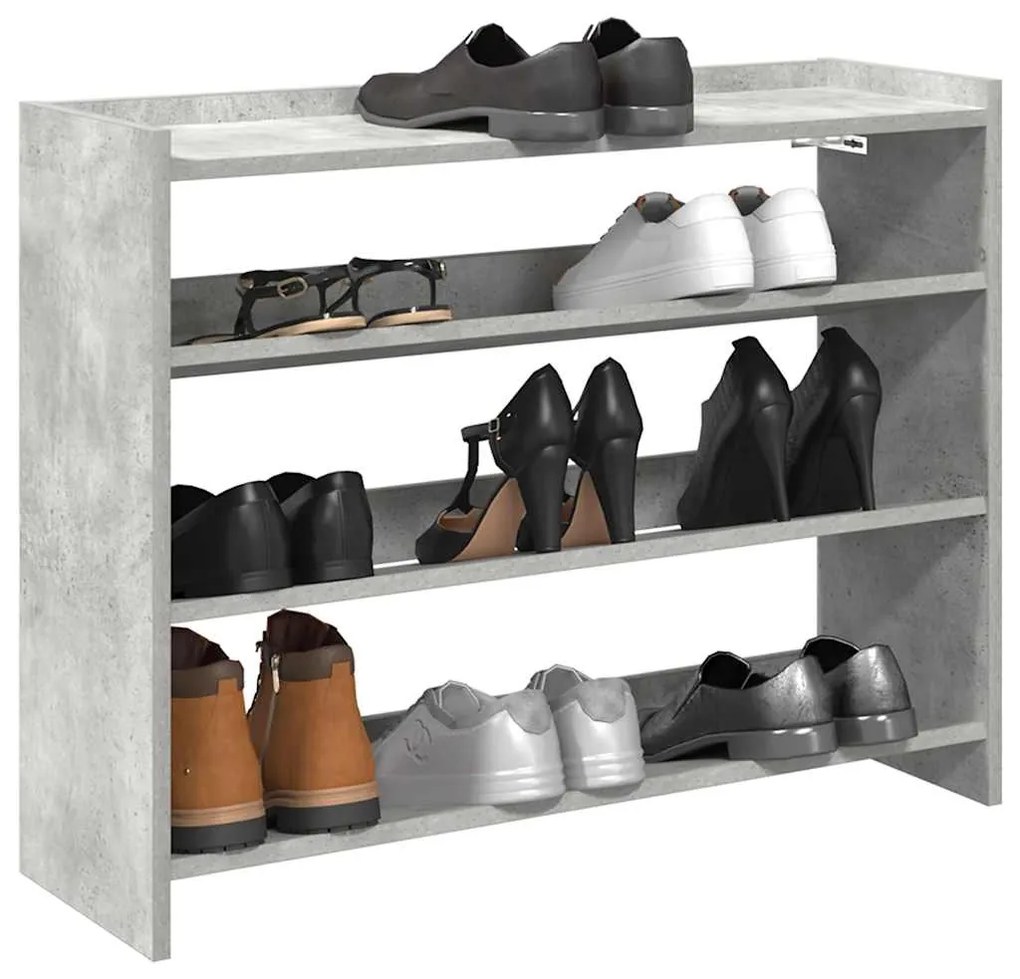 Scarpiera Grigio Cemento 80x25x62 Cm İn Legno Multistrato /