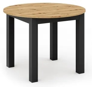 Tavolo da pranzo allungabile WILY rovere artisan/nero