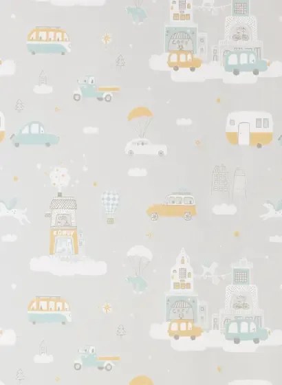 Majvillan Carta da parati Above the Clouds - Soft Grey
