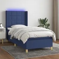 Letto a Molle con Materasso e LED Blu 90x190 cm in Tessutocod mxl 75371