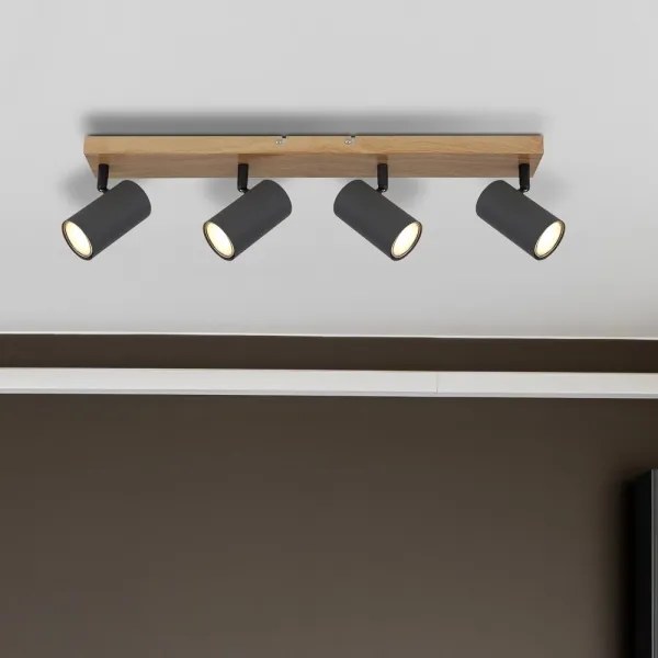 Globo 57911-4G - Faretto ROBBY 4xGU10/35W/230V grigio/marrone