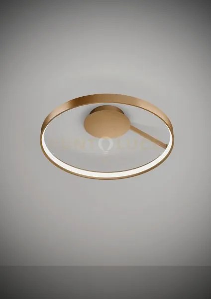 Anello lampada da parete o soffitto rame  spazzolato  diam.55cm 270...