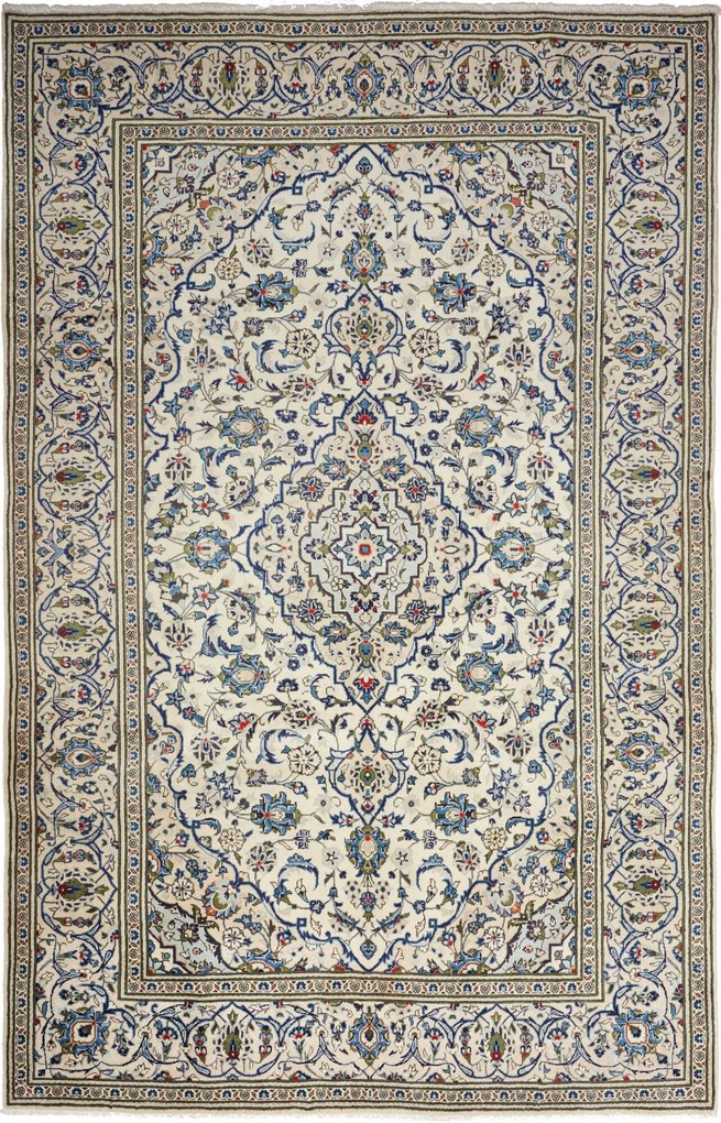 Kashan Tappeto 200x300 Beige (Iran) Annodato A Mano