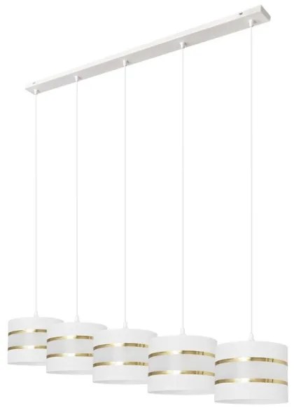 Lampadario a sospensione con filo HELEN 5xE27/15W/230V bianco/oro