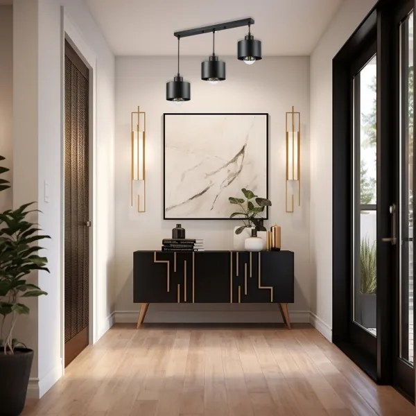 Lampadario a sospensione con filo 3xE27/35W/230V nero