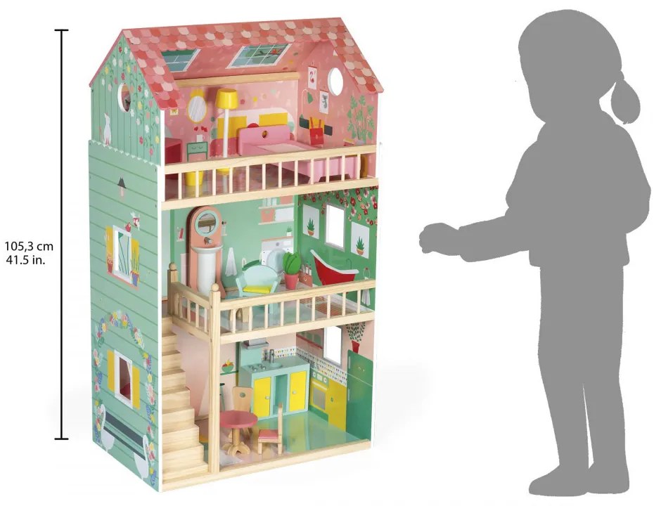 Casa delle bambole in legno - Happy Day