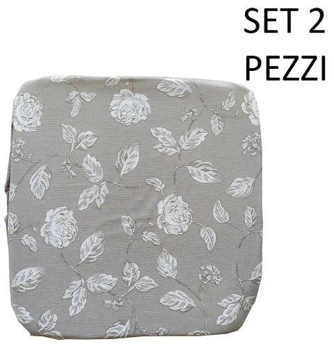 Cuscino Coprisedia Mollettone imbottito con fascia elastico GRIGIO FANTASIA 2 PEZZI