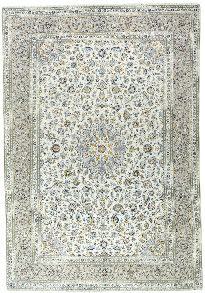 Kashan Tappeto persiano 420x290 Beige (Iran) Annodato A Mano