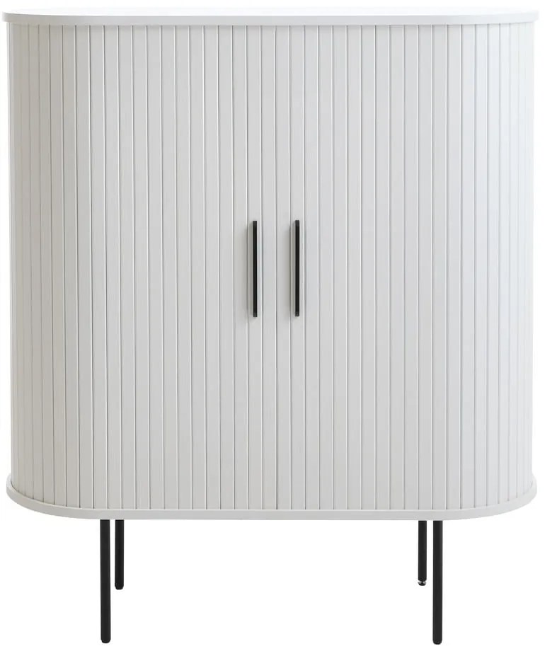 Armadietto bianco con ante scorrevoli 100x118x40 cm Nola – Unique Furniture