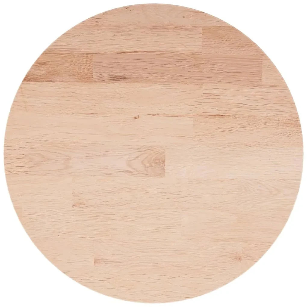 Piano tavolo rotondo Ø30x1,5 cm massello di rovere non trattato