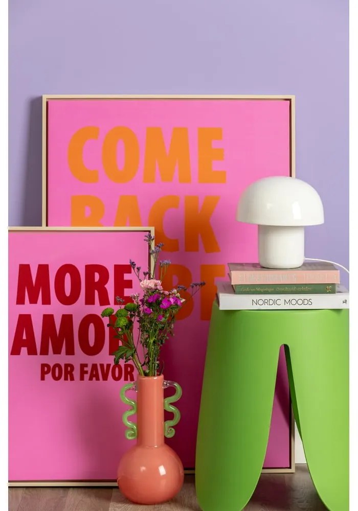 Lampada da tavolo bianca con paralume in metallo (altezza 20 cm) Fat Mushroom - Leitmotiv