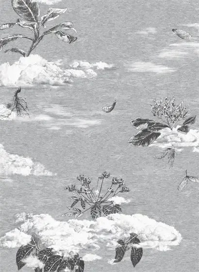 Sian Zeng Carta da parati Autumn Cloud Forest - Black/ White