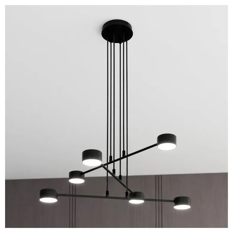 Lampadario a Sospensione in Acciaio GX53 MODUS 6 Nero 6xGX53 Colore del corpo Nero