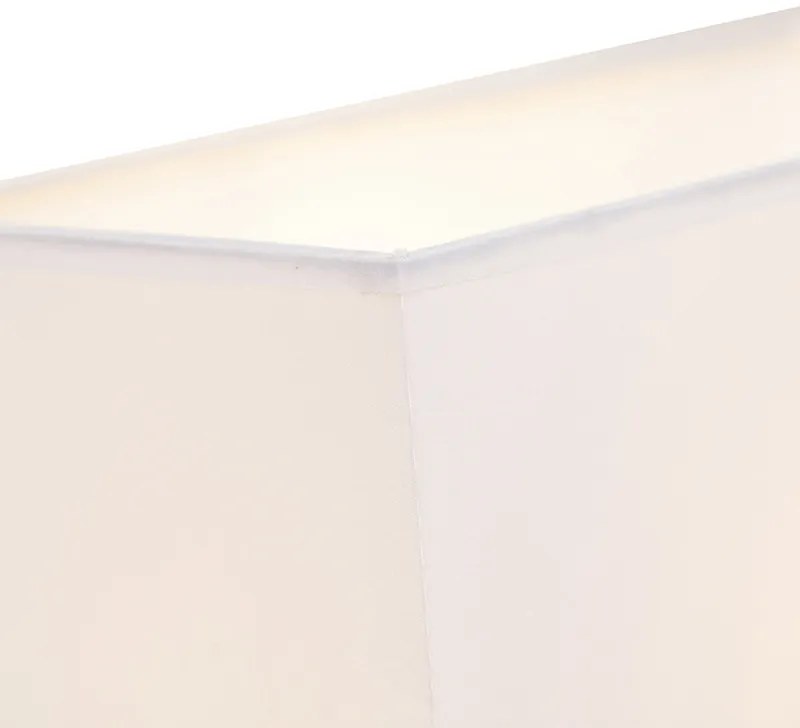 Lampada da parete moderna in acciaio con paralume bianco - Bergamo