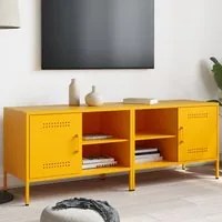 Mobili TV 2 pz Giallo Senape 68x39x50,5 cm in Acciaio 843001