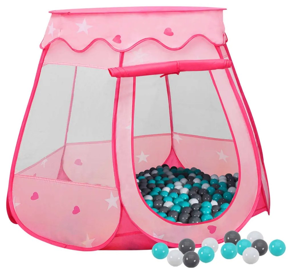 Tenda Da Gioco Per Bambini Rosa Con 250 Palline 102x102x82 Cm /