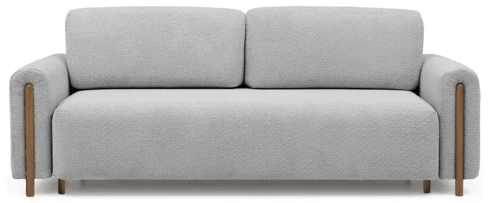 Divano grigio chiaro allungabile/con contenitore e rivestimento in bouclé 244 cm Arcadova – ELTAP