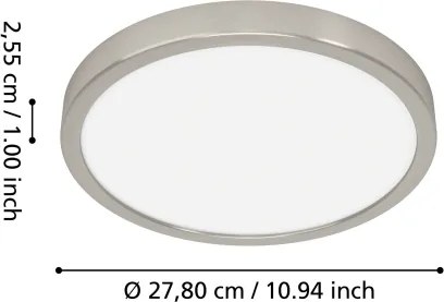 Eglo 901382 - LED RGBW dimmerabile plafoniera con vetro fumé FUEVA-Z LED/14,3W/230V 27,8cm IP44 cromo