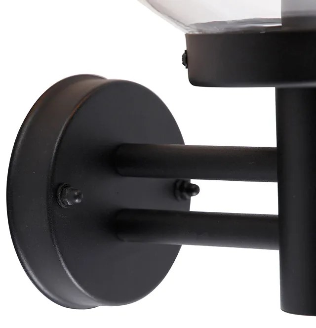 Applique da parete esterna nera con plastica IP44 acciaio inox - Sfera