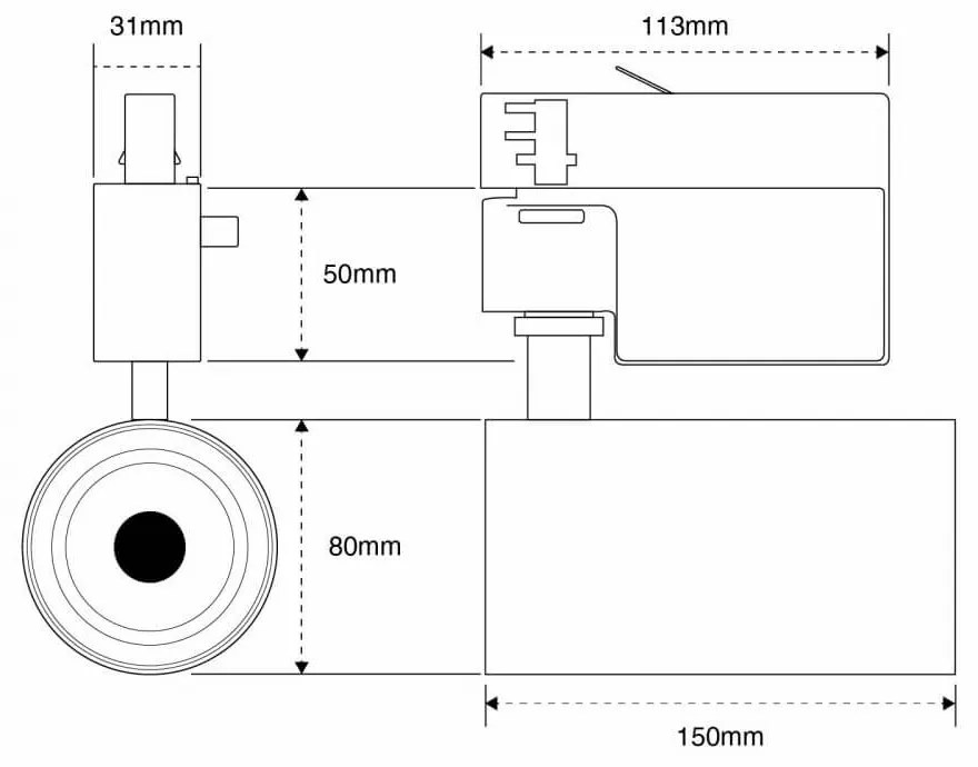 Faro LED 30W, Trifase, 60°, 120lm/W, CRI92, no Flickering - BRIDGELUX LED Colore  Bianco Caldo 2.700K