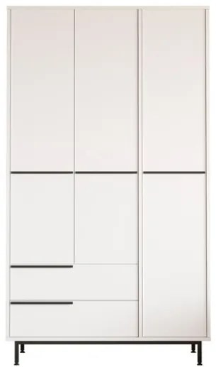 Armadio Guardaroba Con Barra Appendiabiti 3 Ante 2 Cassetti Bianco Ocean