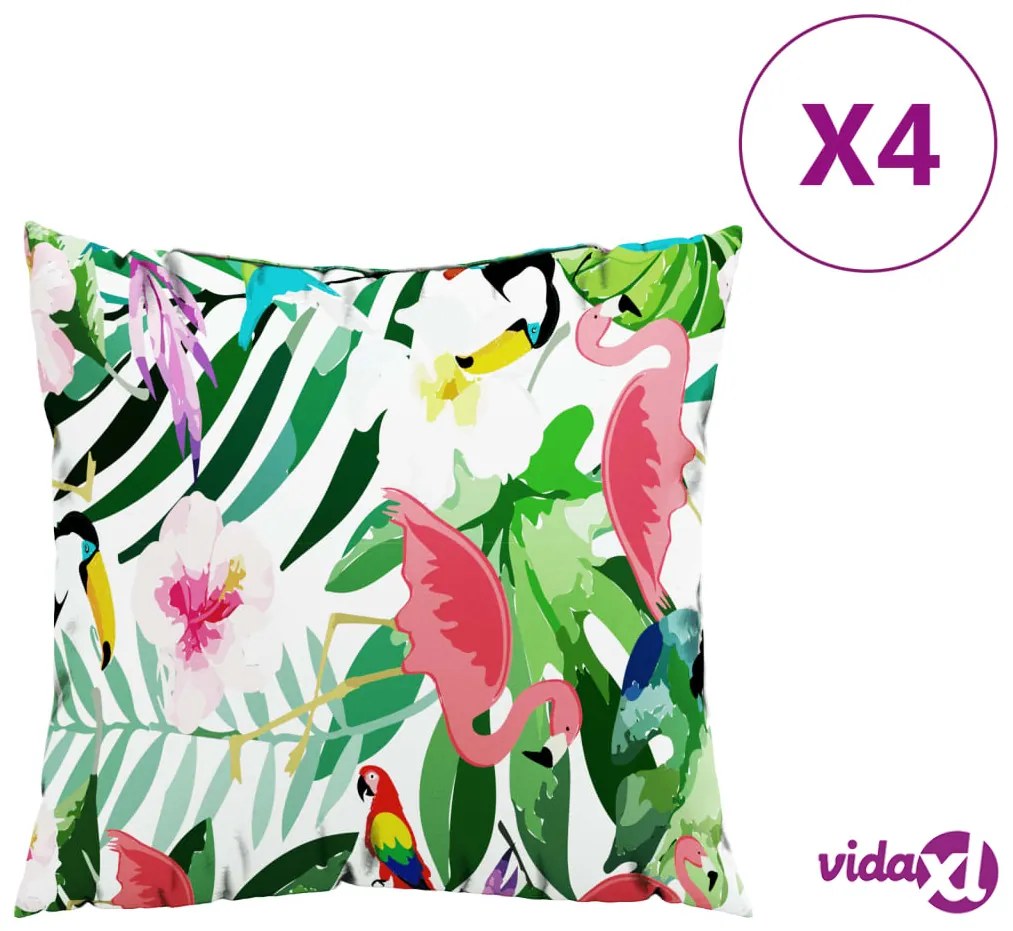 vidaXL Cuscini Decorativi 4 pz Multicolore 50x50 cm in Tessuto
