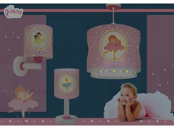 Dalber 60912 - Lampadario per cameretta PRINCESS DANCE 1xE27/15W/230V rosa