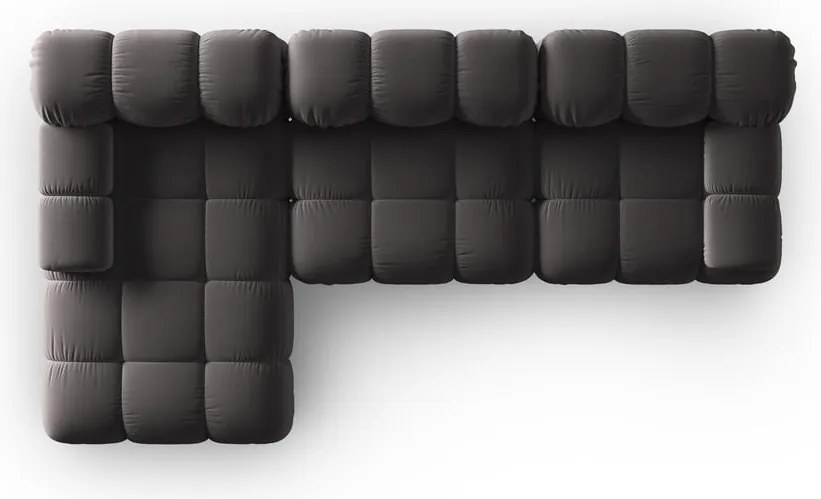 Divano in velluto grigio scuro 285 cm Bellis - Micadoni Home