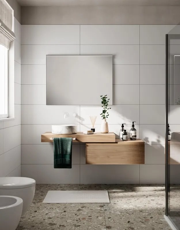 Composizione Step con Base L80H30P46 con top integrato, 1 cassetto ammortizzato