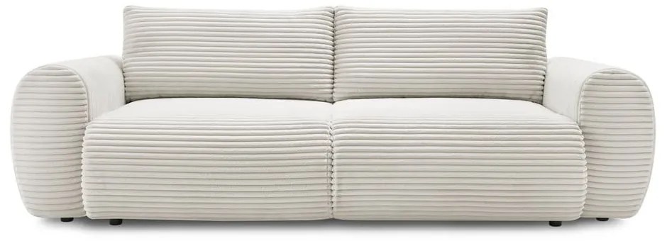 Divano color crema allungabile con rivestimento in velluto a coste 257 cm Lucien – Bobochic Paris