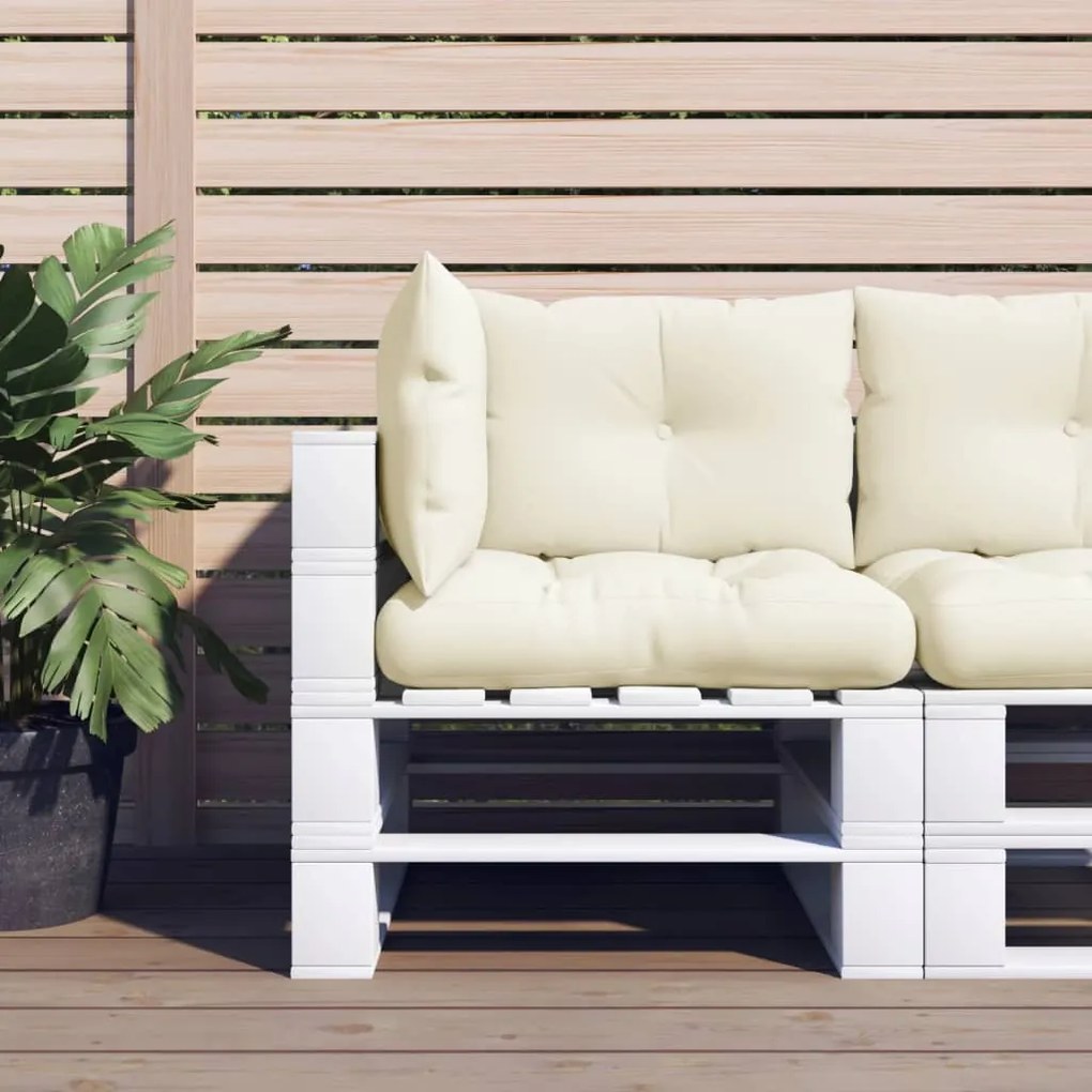 Cuscini Per Pallet 3 Pz Crema İn Tessuto /
