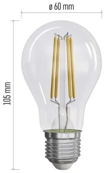 SET 3x Lampadina LED FILAMENT A60 E27/5W/230V 2700K Classe energetica A