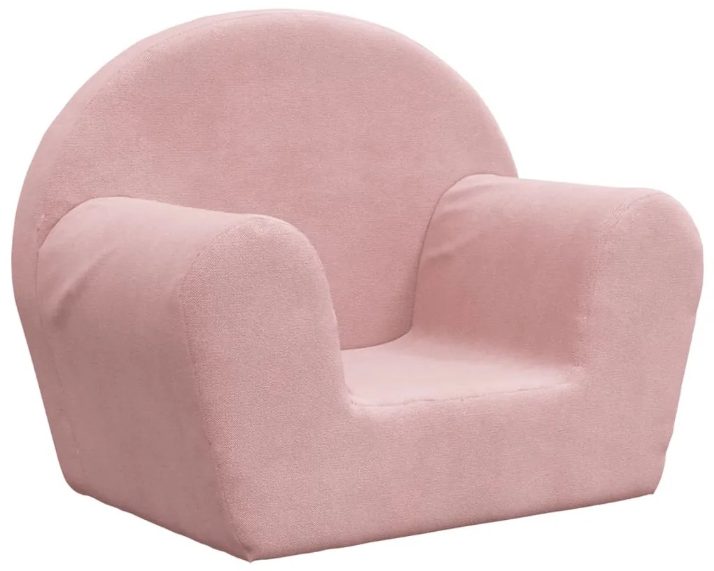 Divano per bambini rosa in morbido peluche