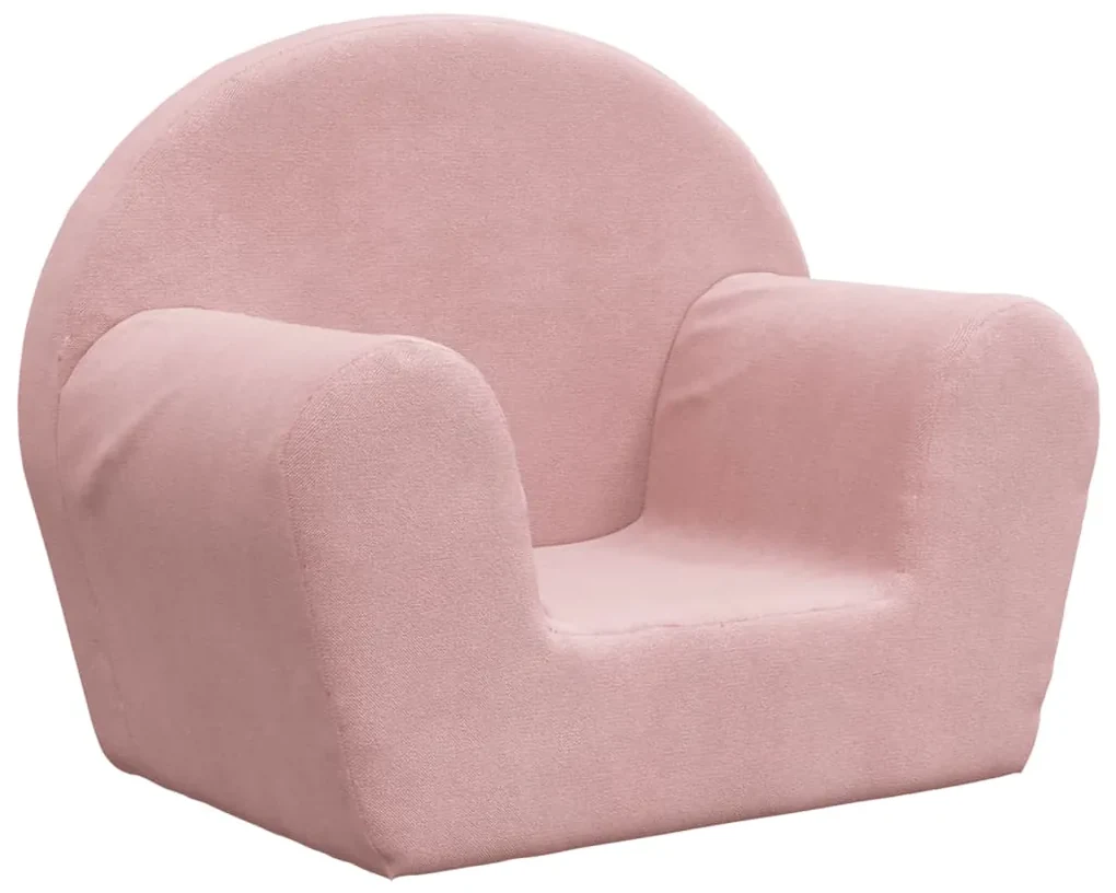 Divano per bambini rosa in morbido peluche