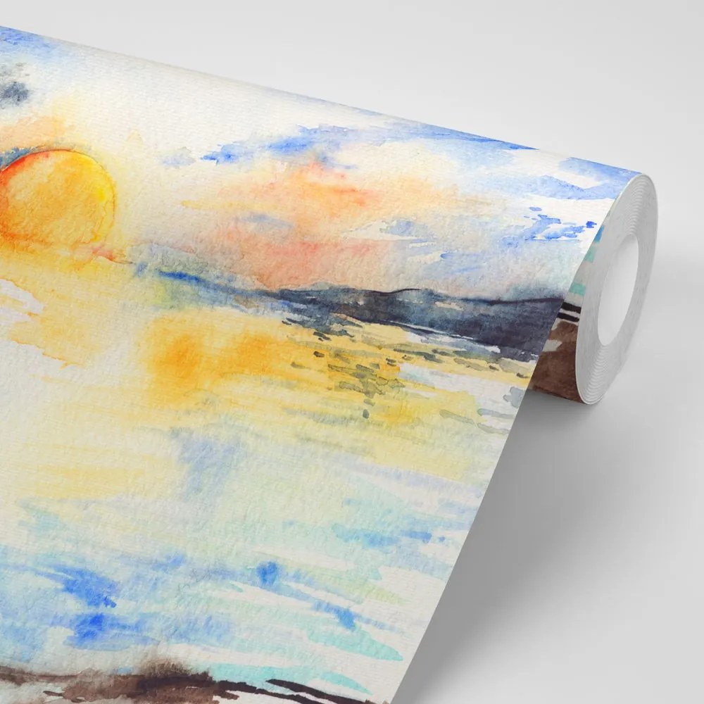 Carta da parati – Tramonto brillante sul mare