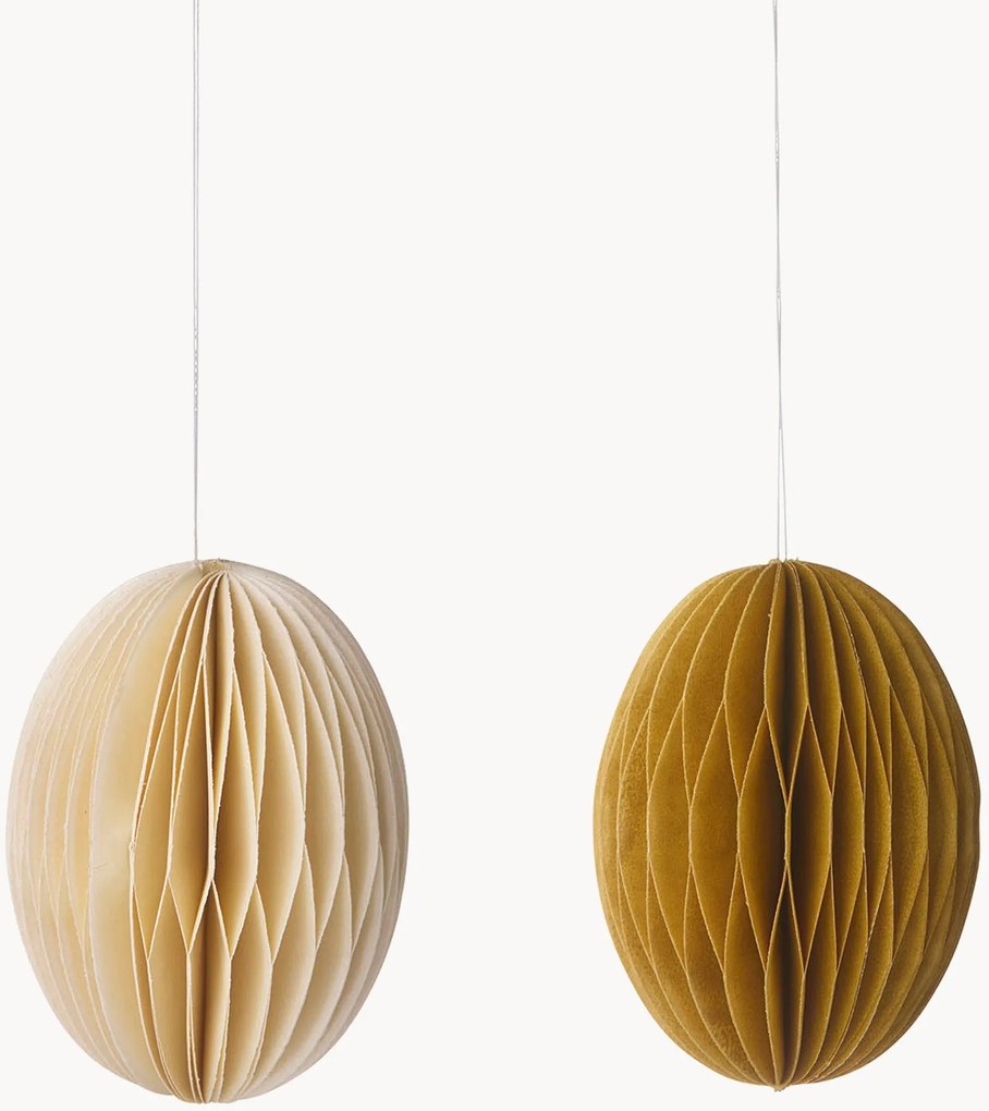 Decorazioni pasquali a forma di uovo fatto a mano Honeycomb, set da 2