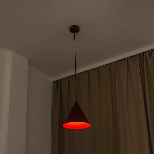 Lampada a sospensione con cavo ETNA II 1xE27/15W/230V diam. 25 cm rossa
