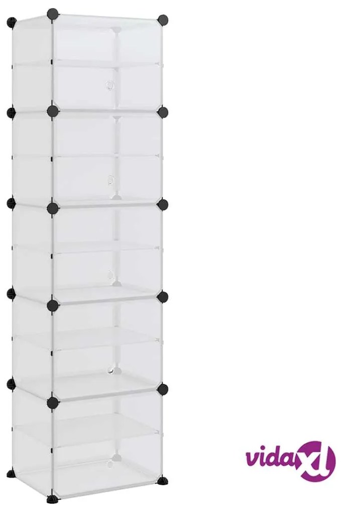 vidaXL Scarpiera Trasparente 44x31,5x153,5 cm in PP