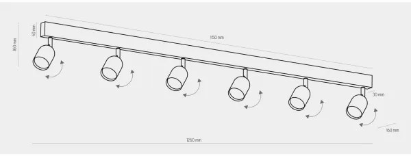 Faretto TOP 6xGU10/10W/230V oro/nero