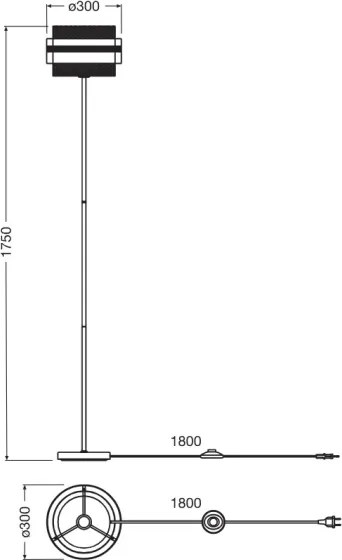 Osram - Lampada da terra DECOR HORNET 1xE27/10W/230V nero/oro