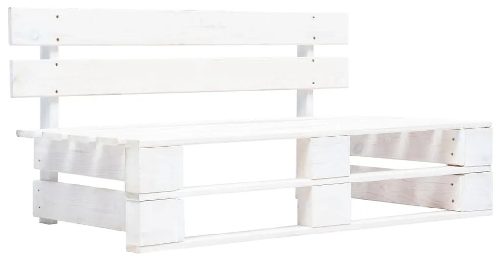 Divano centrale giardino su pallet bianco legno pino impregnato