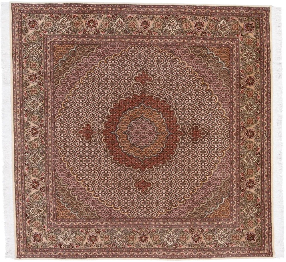Tabriz Tappeto 200 x 210 Beige (Iran) Annodato A Mano