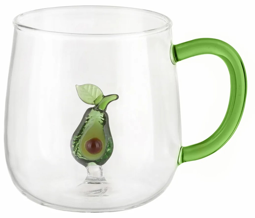 Mug in vetro borosilicato 380 ml avocado