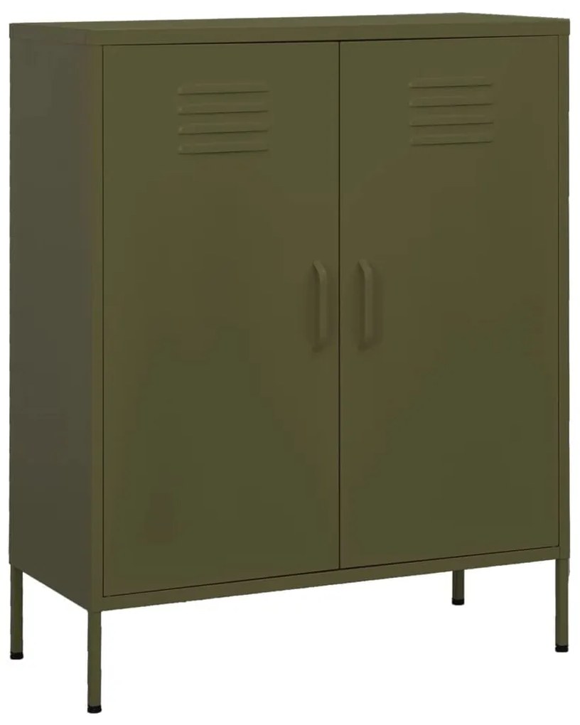 Armadietto Verde Oliva 80x35x101,5 Cm İn Acciaio /