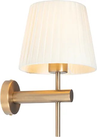 Lampada da parete smart bronzo con paralume bianco incl. WiFi A60 - Pluk