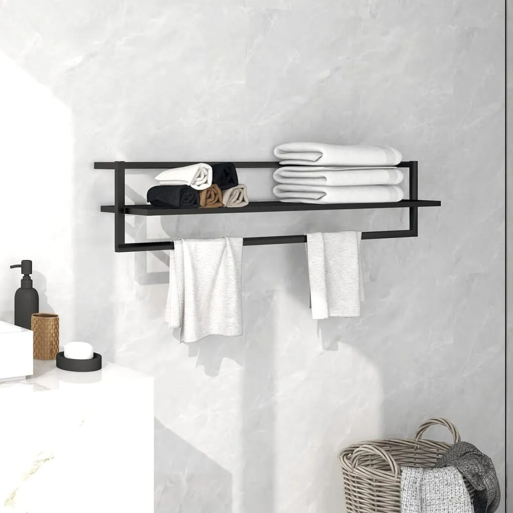 Portasciugamani Nero 95x25x22 Cm İn Ferro /