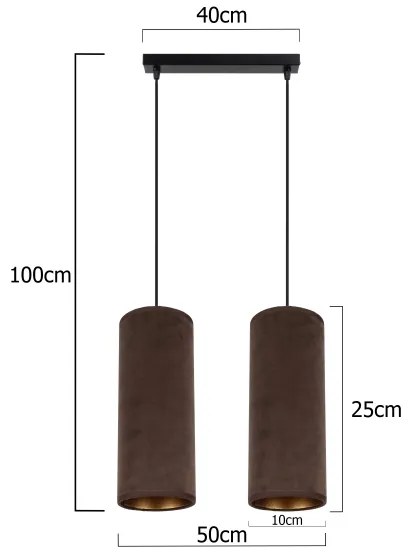 Lampadario a cavo AVALO 2xE27/60W/230V marrone/rame