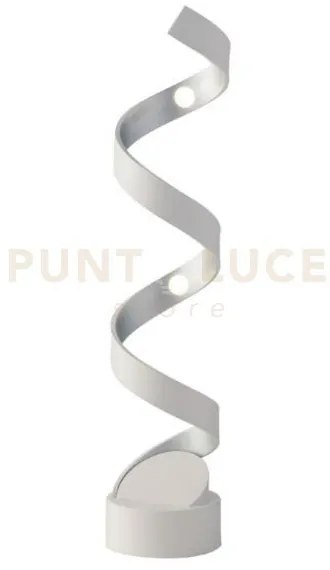 Lume led helix bianco e argento spirale 12w 740lm 4000k 14,5x14,5x66cm