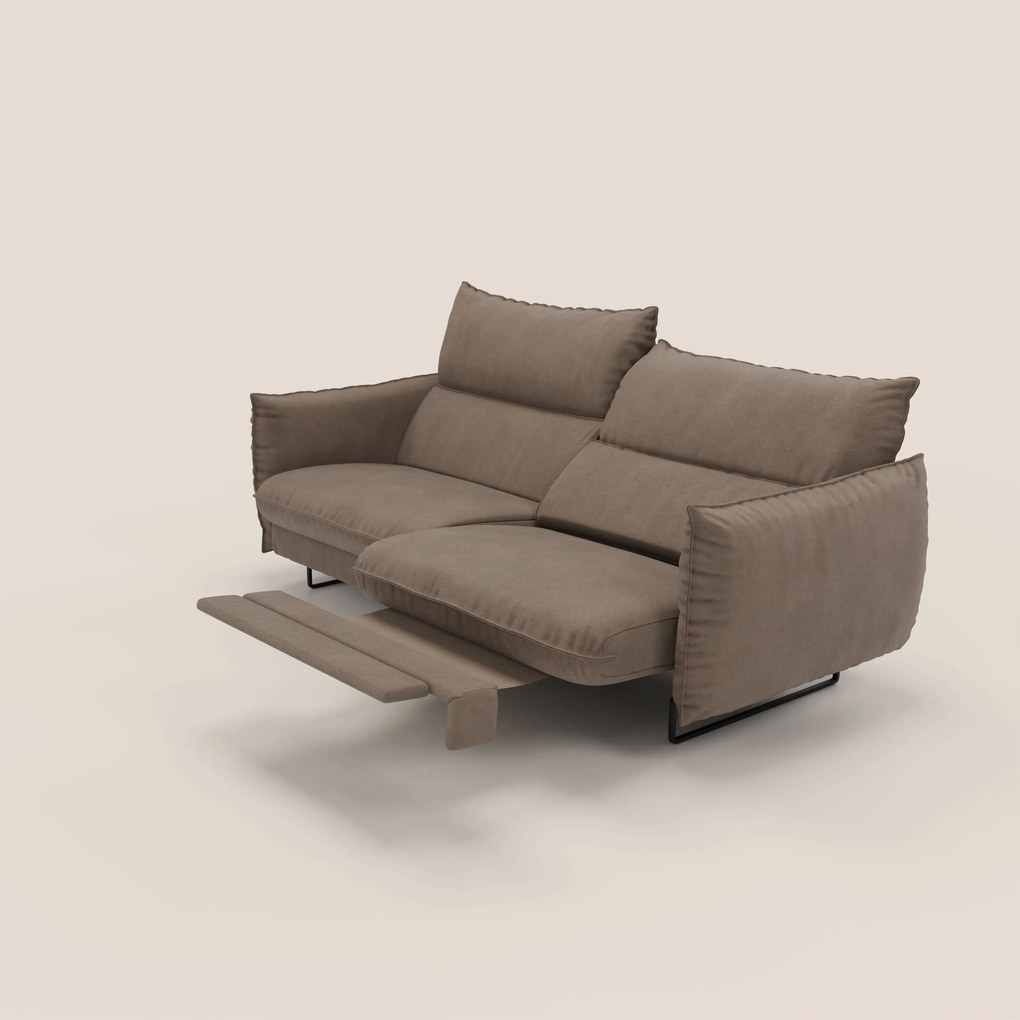Monamour Divano dal design moderno con opzione relax elettrico in microfibra smacchiabile impermeabile T11 marrone